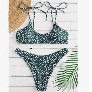 Sechico Women's Two Piece Bikini Set Sexy Tie Shoulder Bikini Swimsuit  Small